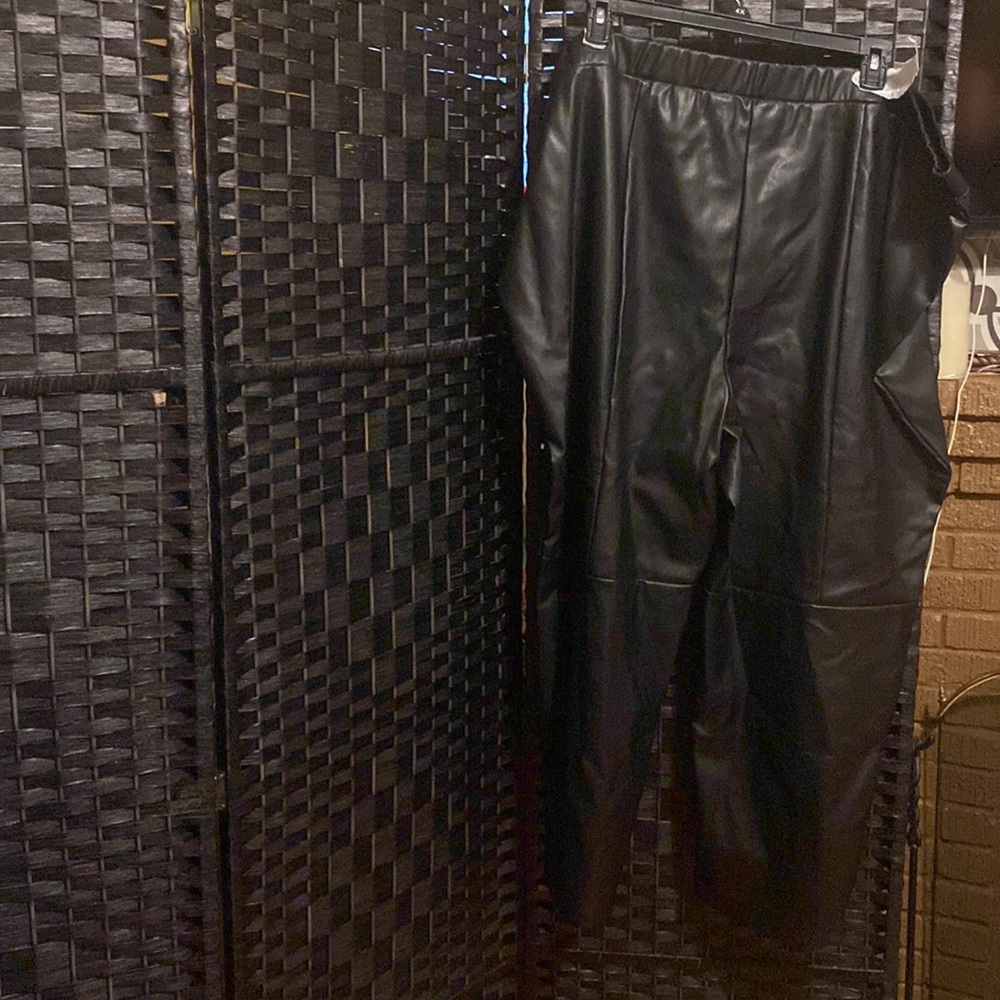 NWT Sonoma faux black leather pants women sizes 3X & 4X